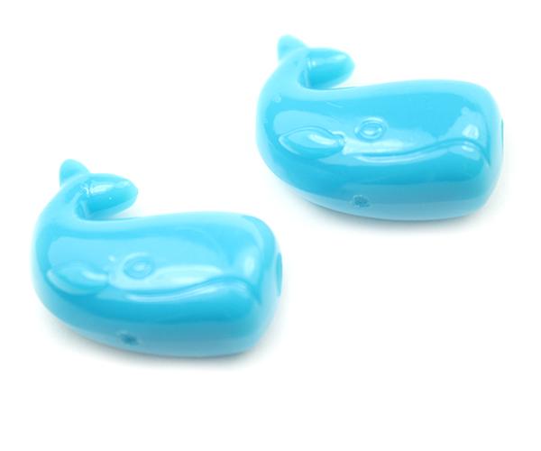 57136 ダーク ターコイズ 不透明(Opaque) 25mm クジラ ポニービーズ (10個)1枚目の画像