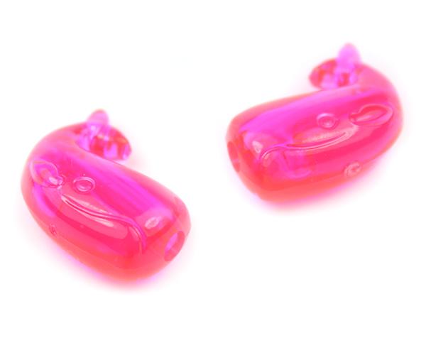 57112 ホット ピンク 透明 25mm クジラ ポニービーズ (10個)