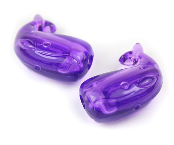 57092 アメジスト 透明 25mm クジラ ポニービーズ (10個)