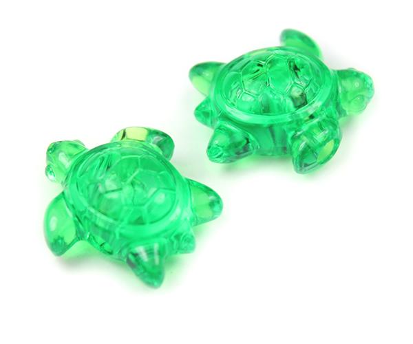 57099 ミント 透明 25mm ウミガメ ポニービーズ (10個)
