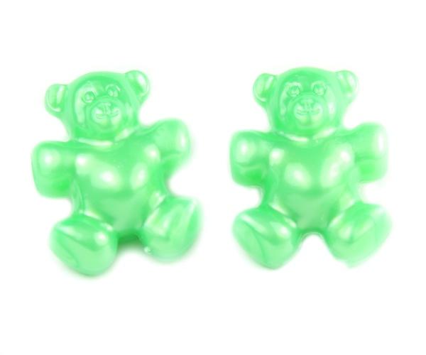 57086 グリーン パール 25mm テディベア ポニービーズ (10個)1枚目の画像