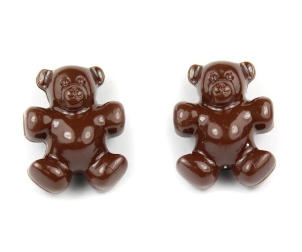 57055 チョコレート 不透明(Opaque) 25mm テディベア ポニービーズ (10個)1枚目の画像