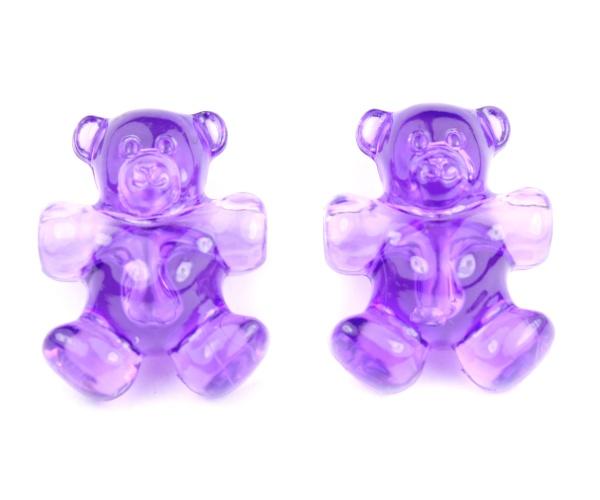 57164 アメジスト 透明 25mm テディベア ポニービーズ (10個)1枚目の画像