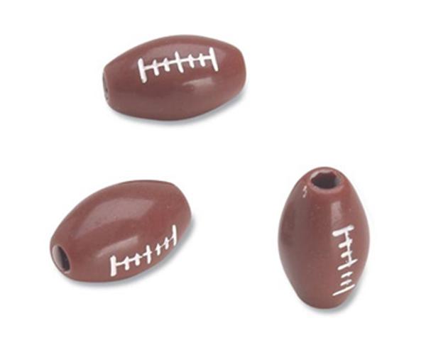 58001 ブラウン 12mm American Football Design Beads (12個)