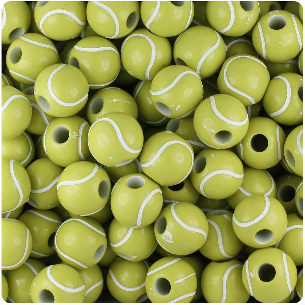 50257 グリーン 不透明(Opaque) 12mm テニスボール ポニービーズ (10個)1枚目の画像