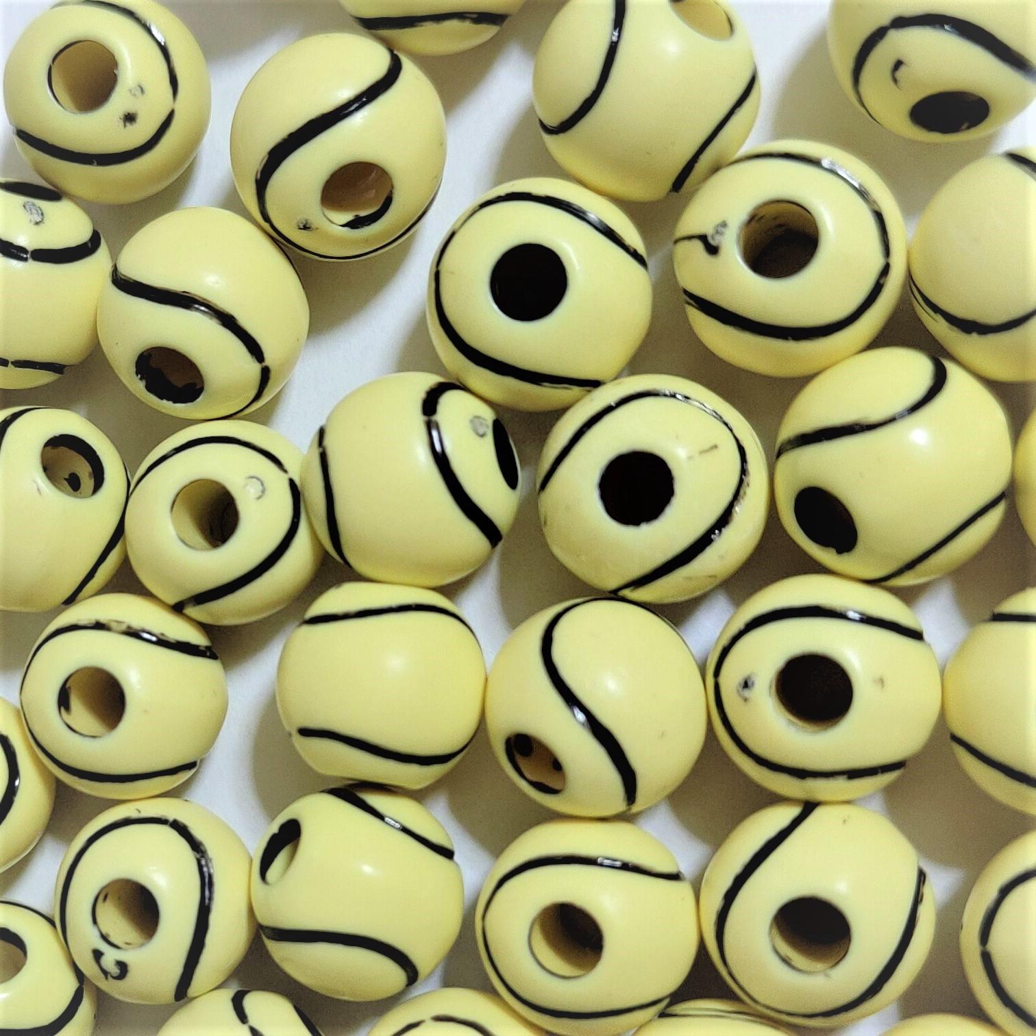 50255 イエロー 不透明(Opaque) 12mm テニスボール ポニービーズ (10個)1枚目の画像