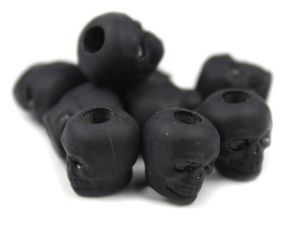 50544 ブラック マット(Matte) 13mm スカル ポニービーズ (25個)1枚目の画像