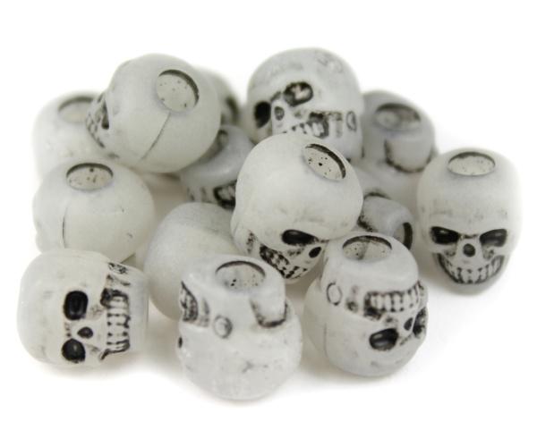 50492 アンティーク  蓄光 13mm スカル ポニービーズ (25個)1枚目の画像