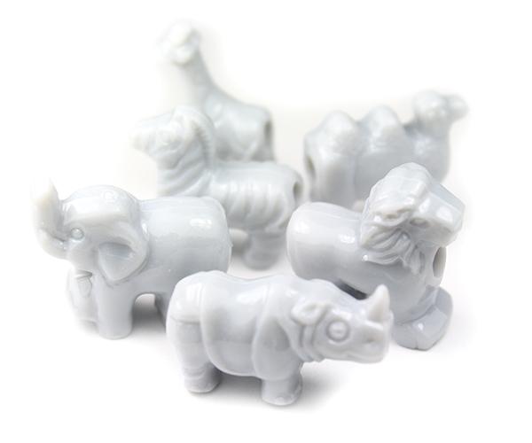 57261 グレイ 不透明(Opaque) 25mm サファリ ポニービーズ (10個)1枚目の画像