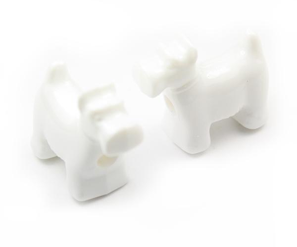 57229 ホワイト 不透明(Opaque) 25mm スコッティ ドッグ ポニービーズ (10個)1枚目の画像