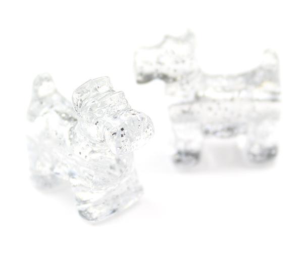 57011 シルバー 閃光(Sparkle) 25mm スコッティ ドッグ ポニービーズ (10個)1枚目の画像