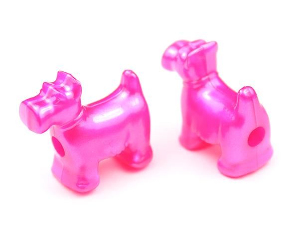 57006 ホット ピンク パール 25mm スコッティ ドッグ ポニービーズ (10個)