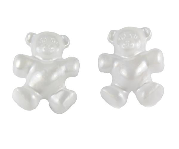 57018 ホワイト パール 25mm テディベア ポニービーズ (10個)1枚目の画像