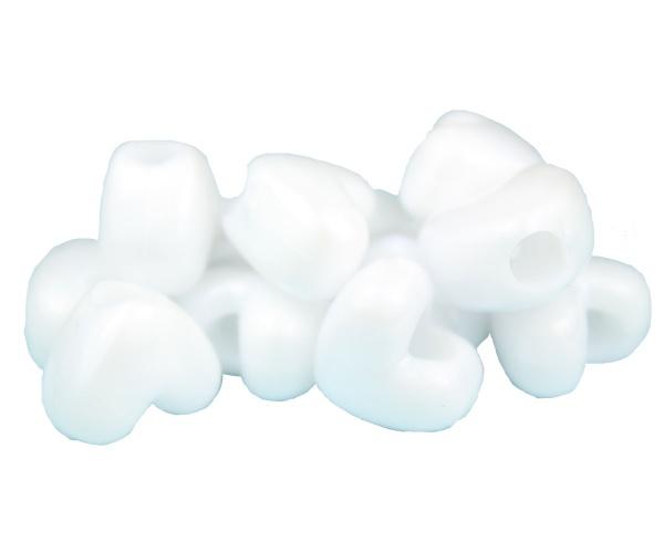 50274 ホワイト パール 12x10mm ハート型 ポニービーズ (50個)1枚目の画像