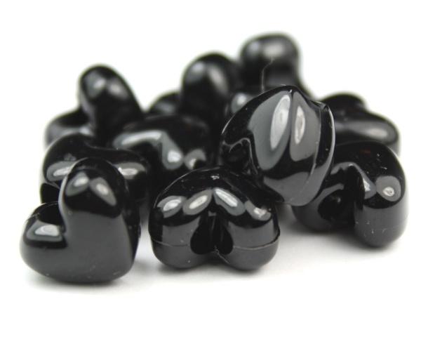 50013 ブラック 不透明(Opaque) 12x10mm ハート型 ポニービーズ (50個)1枚目の画像