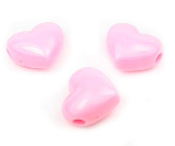 57036 ベイビー ピンク 不透明(Opaque) 20mm ハート型 ポニービーズ (10個)