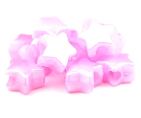 50320 ライト ピンク パール 13mm スター ポニービーズ (50個)1枚目の画像