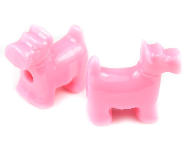 57309 ベイビー ピンク 不透明(Opaque) 25mm スコッティ ドッグ ポニービーズ (10個)1枚目の画像