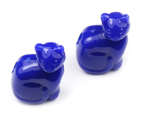 57220 ロイヤル ブルー 不透明(Opaque) 25mm ネコ ポニービーズ (10個)1枚目の画像