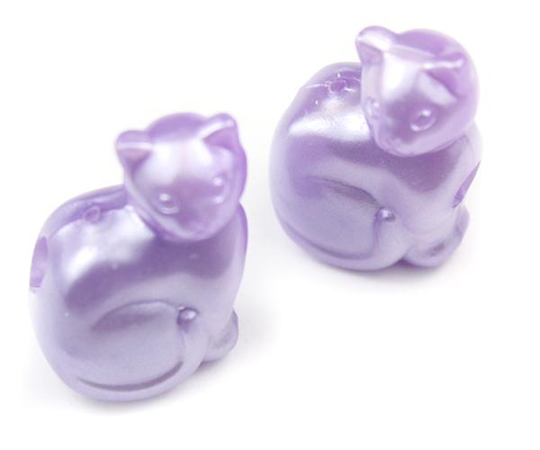 57244 ライト パープル パール 25mm ネコ ポニービーズ (10個)1枚目の画像