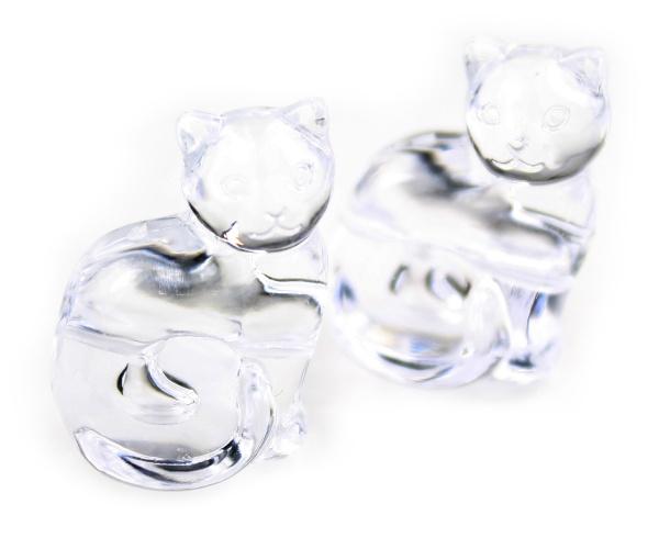 57165 クリスタル 透明 25mm ネコ ポニービーズ (10個)1枚目の画像