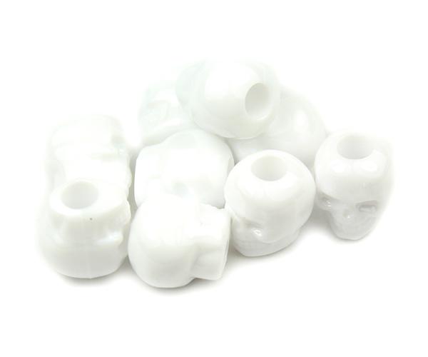 50731 ホワイト 不透明(Opaque) 13mm スカル ポニービーズ (25個)1枚目の画像