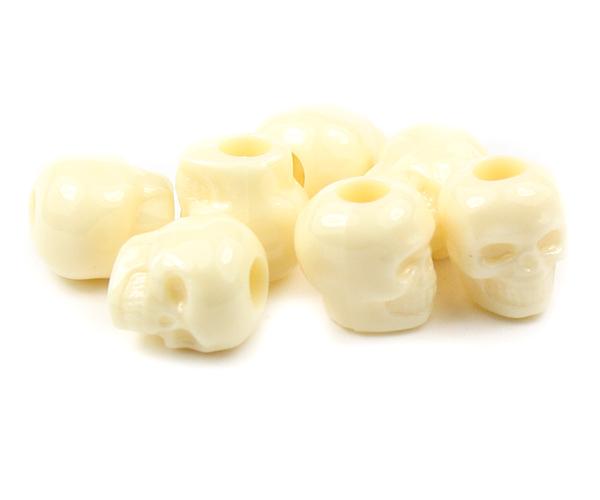 50732 アイボリー 不透明(Opaque) 13mm スカル ポニービーズ (25個)1枚目の画像