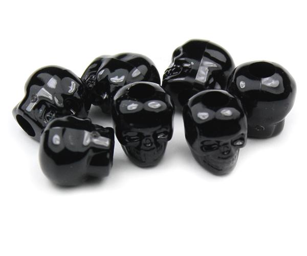 50733 ブラック 不透明(Opaque) 13mm スカル ポニービーズ (25個)1枚目の画像