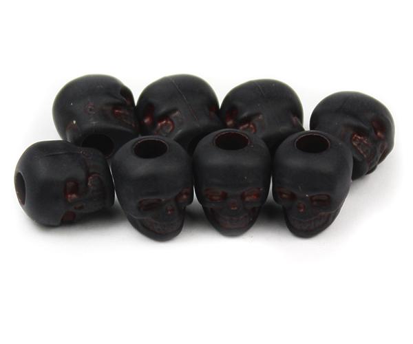50730 ブラック/レッド マット(Matte) 13mm スカル ポニービーズ (25個)1枚目の画像