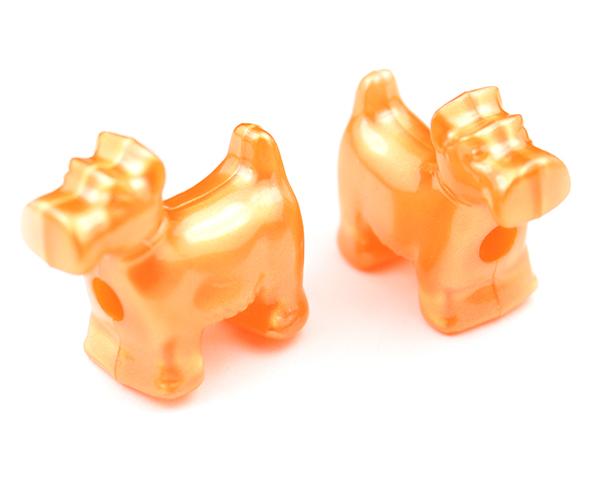 57007 オレンジ パール 25mm スコッティ ドッグ ポニービーズ (10個)1枚目の画像