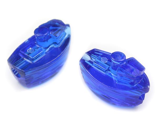 57276 ダーク サファイア 透明 25mm ボート ポニービーズ (10個)1枚目の画像