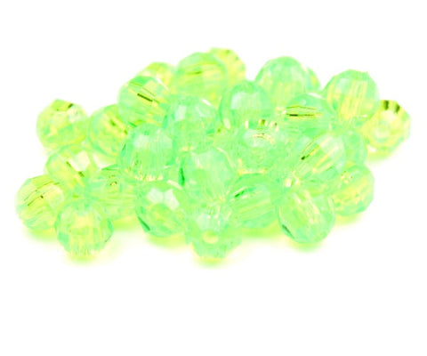 10217 ライム 透明 6mm 切子面(Faceted Round) クラフトビーズ (144個)【リクエスト入荷】