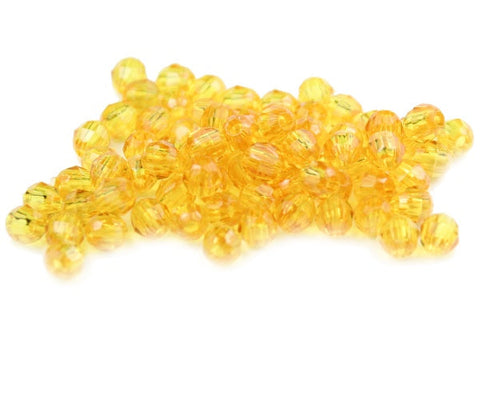 10236 トパーズ 透明 4mm 切子面(Faceted Round) クラフトビーズ (140個)【リクエスト入荷】