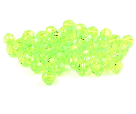 10237 ライム 透明 4mm 切子面(Faceted Round) クラフトビーズ (140個)【リクエスト入荷】