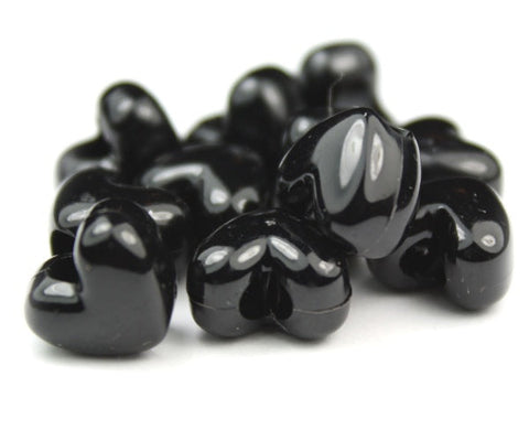 50013 ブラック 不透明(Opaque) 12x10mm ハート型 ポニービーズ (50個)【在庫あり：★★☆】