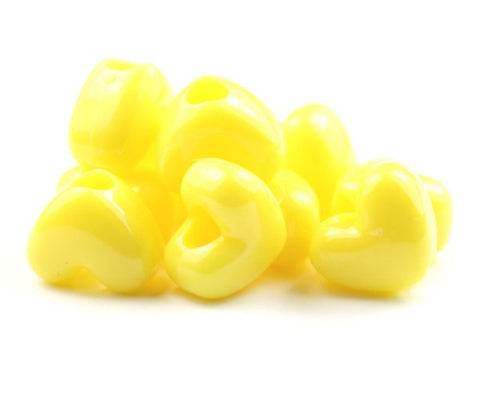 50017 イエロー 不透明(Opaque) 12x10mm ハート型 ポニービーズ (50個)【在庫状況：★☆☆】