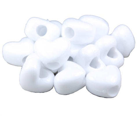 50020 ホワイト 不透明(Opaque) 12x10mm ハート型 ポニービーズ (50個)【リクエスト入荷】