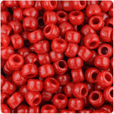 50021 レッド 不透明(Opaque) 9x6mm(標準) バレル ポニービーズ (100個)【在庫状況：★★★】