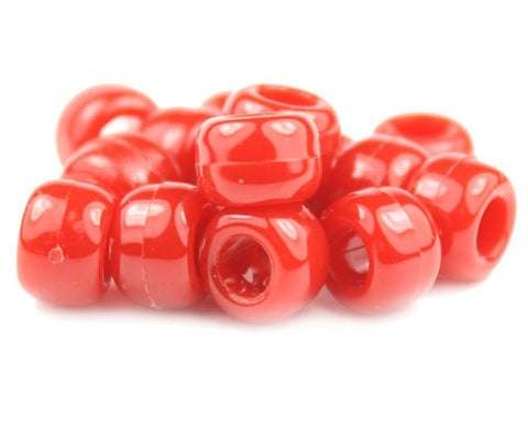 50021 レッド 不透明(Opaque) 9x6mm(標準) バレル ポニービーズ (100個)【在庫状況：★★★】