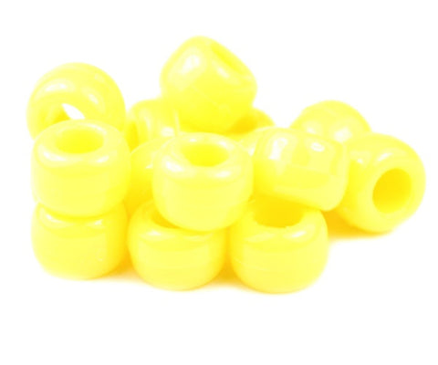 50027 イエロー 不透明(Opaque) 9x6mm(標準) バレル ポニービーズ (100個)【在庫状況：★★★】