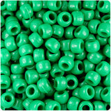 50028 グリーン 不透明(Opaque) 9x6mm(標準) バレル ポニービーズ (100個)【在庫状況：★★☆】