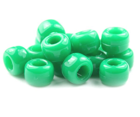 50028 グリーン 不透明(Opaque) 9x6mm(標準) バレル ポニービーズ (100個)【在庫状況：★★☆】