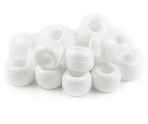 50030 ホワイト 不透明(Opaque) 9x6mm(標準) バレル ポニービーズ (100個)【在庫状況：★★☆】