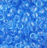 50034 ライト サファイア 透明 9x6mm(標準) バレル ポニービーズ (100個)【在庫状況：★★☆】