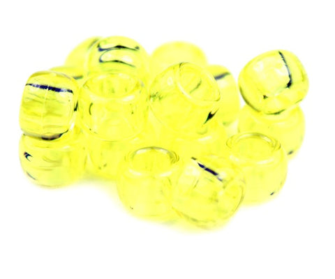 50037 イエロー 透明 9x6mm(標準) バレル ポニービーズ (100個)【在庫状況：★☆☆】