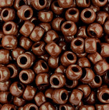 50041 チョコレート ブラウン 不透明(Opaque) 9x6mm(標準) バレル ポニービーズ (100個)【在庫状況：★★☆】