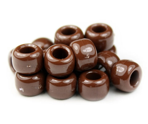 50041 チョコレート ブラウン 不透明(Opaque) 9x6mm(標準) バレル ポニービーズ (100個)【在庫状況：★★★】