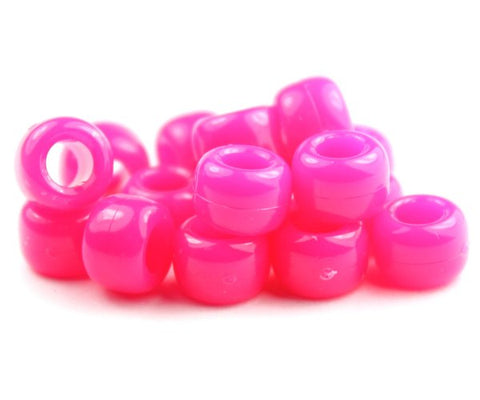 50042 マゼンタ ネオン ブライト 9x6mm(標準) バレル ポニービーズ (100個)【在庫状況：★☆☆】