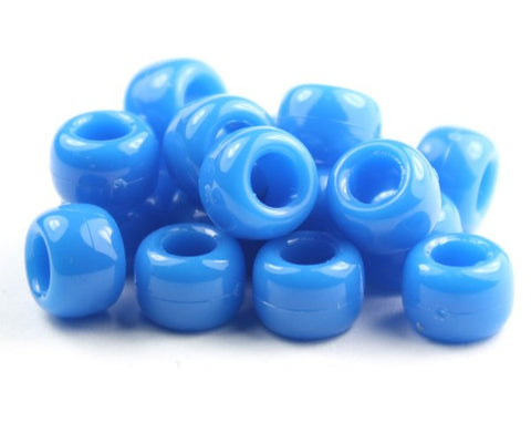 50046 トゥルー ブルー ネオン ブライト 9x6mm(標準) バレル ポニービーズ (100個)【在庫状況：★★☆】