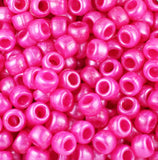50055 ホット ピンク パール 9x6mm(標準) バレル ポニービーズ (100個)【在庫状況：★☆☆】